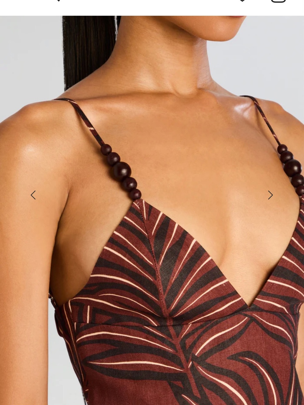 Retrofete Brown Palm-Print Mini Dress - Picture 4 of 12